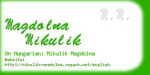 magdolna mikulik business card